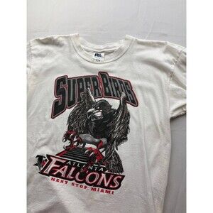 Super‎ Bird Atlanta Falcons Shirt Men L White Royal Avalon Short Sleeve Vintage